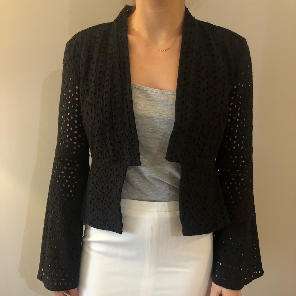 Free People Black Eyelit Jacket